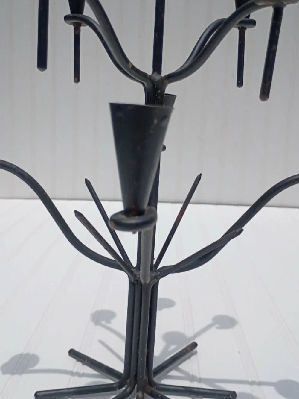 Hand Forged Iron Candelabra 9-Arm Candle Holder Industrial Farmhouse Rustic Vtg